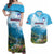 Slovenia Couples Matching Off Shoulder Maxi Dress and Hawaiian Shirt Mount Triglav With Map