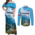 Slovenia Couples Matching Off Shoulder Maxi Dress and Long Sleeve Button Shirt Mount Triglav With Map