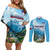 Slovenia Couples Matching Off Shoulder Short Dress and Long Sleeve Button Shirt Mount Triglav With Map