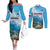 Slovenia Couples Matching Off The Shoulder Long Sleeve Dress and Long Sleeve Button Shirt Mount Triglav With Map