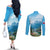 Slovenia Couples Matching Off The Shoulder Long Sleeve Dress and Long Sleeve Button Shirt Mount Triglav With Map