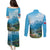 Slovenia Couples Matching Puletasi and Long Sleeve Button Shirt Mount Triglav With Map