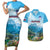 Slovenia Couples Matching Short Sleeve Bodycon Dress and Hawaiian Shirt Mount Triglav With Map