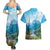 Slovenia Couples Matching Summer Maxi Dress and Hawaiian Shirt Mount Triglav With Map