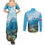 Slovenia Couples Matching Summer Maxi Dress and Long Sleeve Button Shirt Mount Triglav With Map