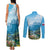 Slovenia Couples Matching Tank Maxi Dress and Long Sleeve Button Shirt Mount Triglav With Map