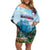 Slovenia Family Matching Off Shoulder Short Dress and Hawaiian Shirt Mount Triglav With Map