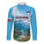 Slovenia Long Sleeve Button Shirt Mount Triglav With Map