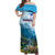 Slovenia Off Shoulder Maxi Dress Mount Triglav With Map