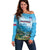 Slovenia Off Shoulder Sweater Mount Triglav With Map