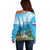 Slovenia Off Shoulder Sweater Mount Triglav With Map