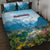 Slovenia Quilt Bed Set Mount Triglav With Map