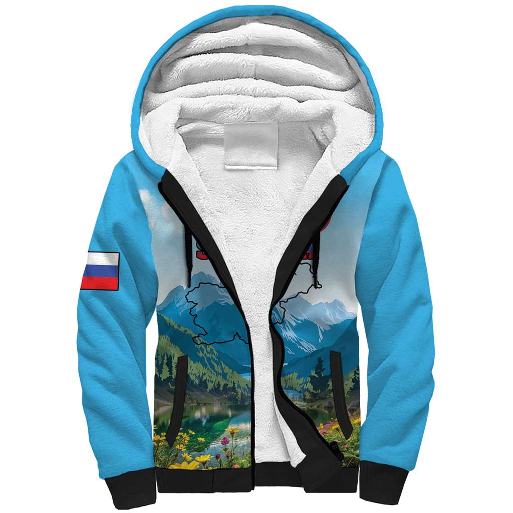 Slovenia Sherpa Hoodie Mount Triglav With Map