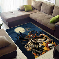 Happy Walpurgis Night Area Rug Skull Witch Spooky Style