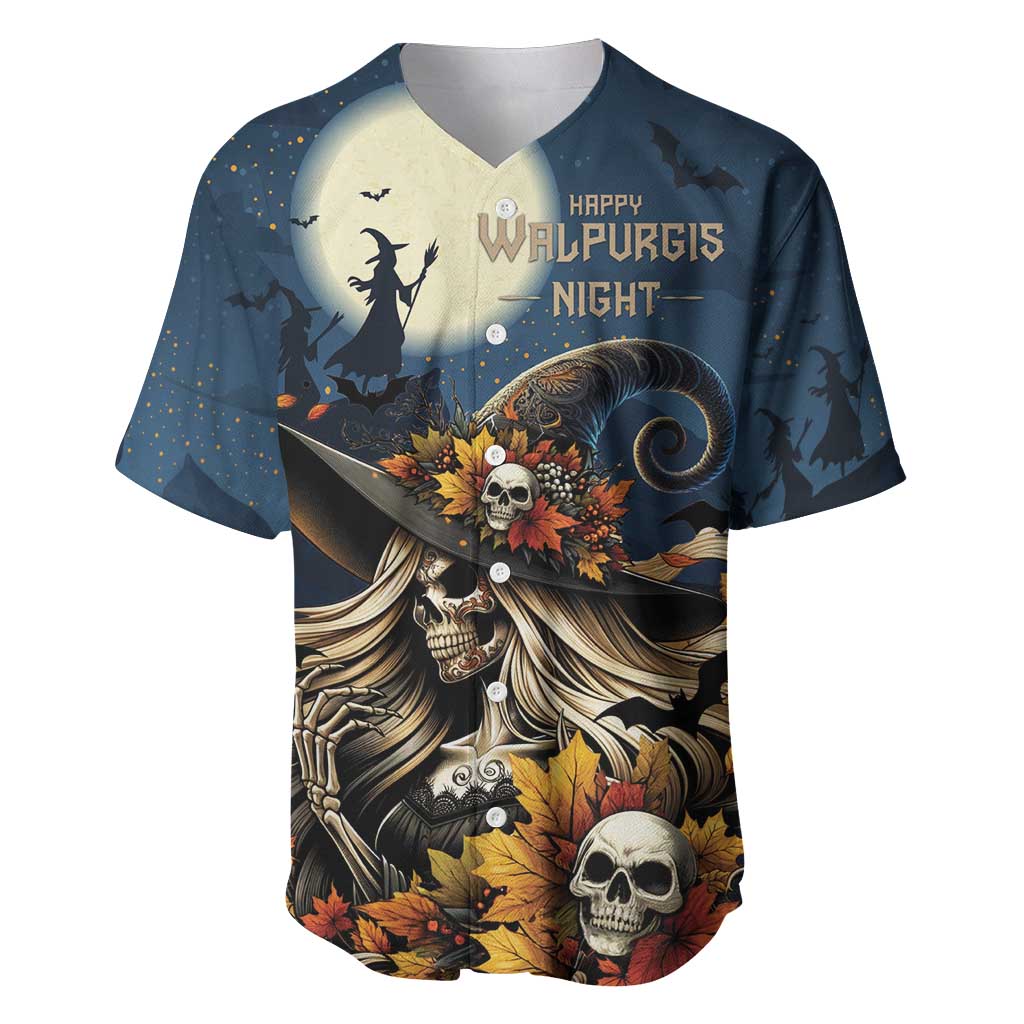 Happy Walpurgis Night Baseball Jersey Skull Witch Spooky Style
