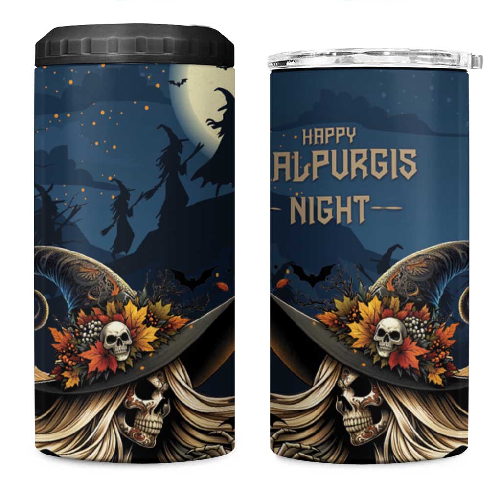 Happy Walpurgis Night 4 in 1 Can Cooler Tumbler Skull Witch Spooky Style