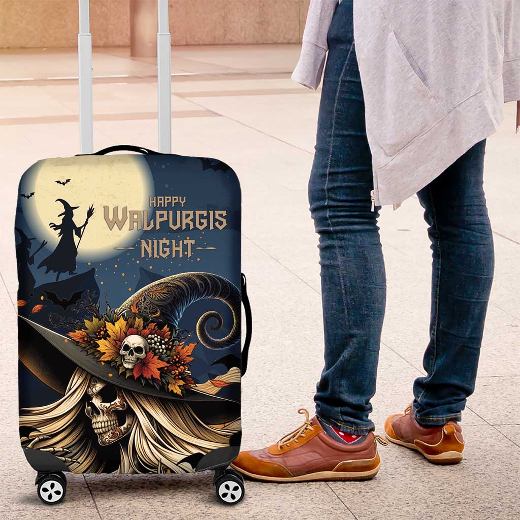 Happy Walpurgis Night Luggage Cover Skull Witch Spooky Style