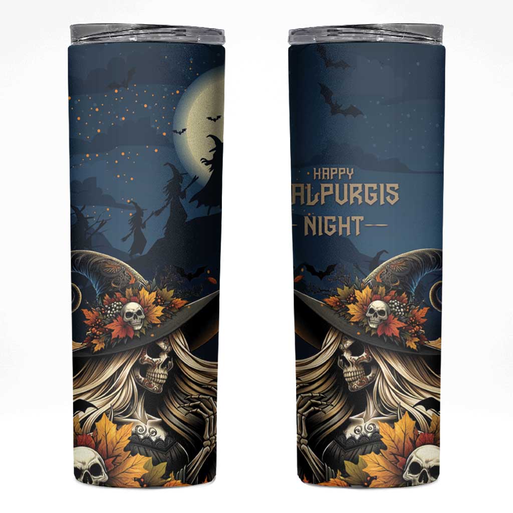 Happy Walpurgis Night Skinny Tumbler Skull Witch Spooky Style