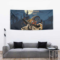 Happy Walpurgis Night Tapestry Skull Witch Spooky Style