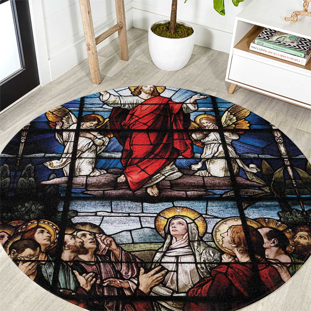 Happy Ascension Day Round Carpet Ascension Of Jesus Christ Stained Glass Windows