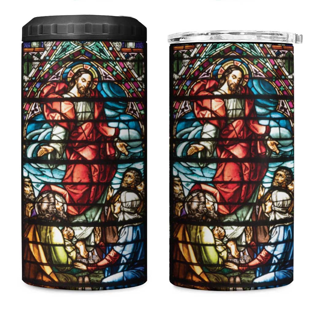 Happy Ascension Day 4 in 1 Can Cooler Tumbler Faith and Religion Stained Glass Windows