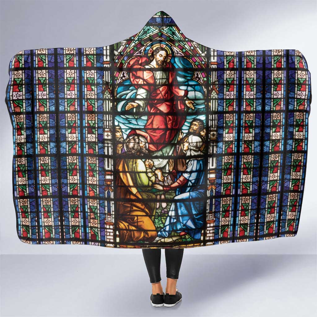 Happy Ascension Day Hooded Blanket Faith and Religion Stained Glass Windows