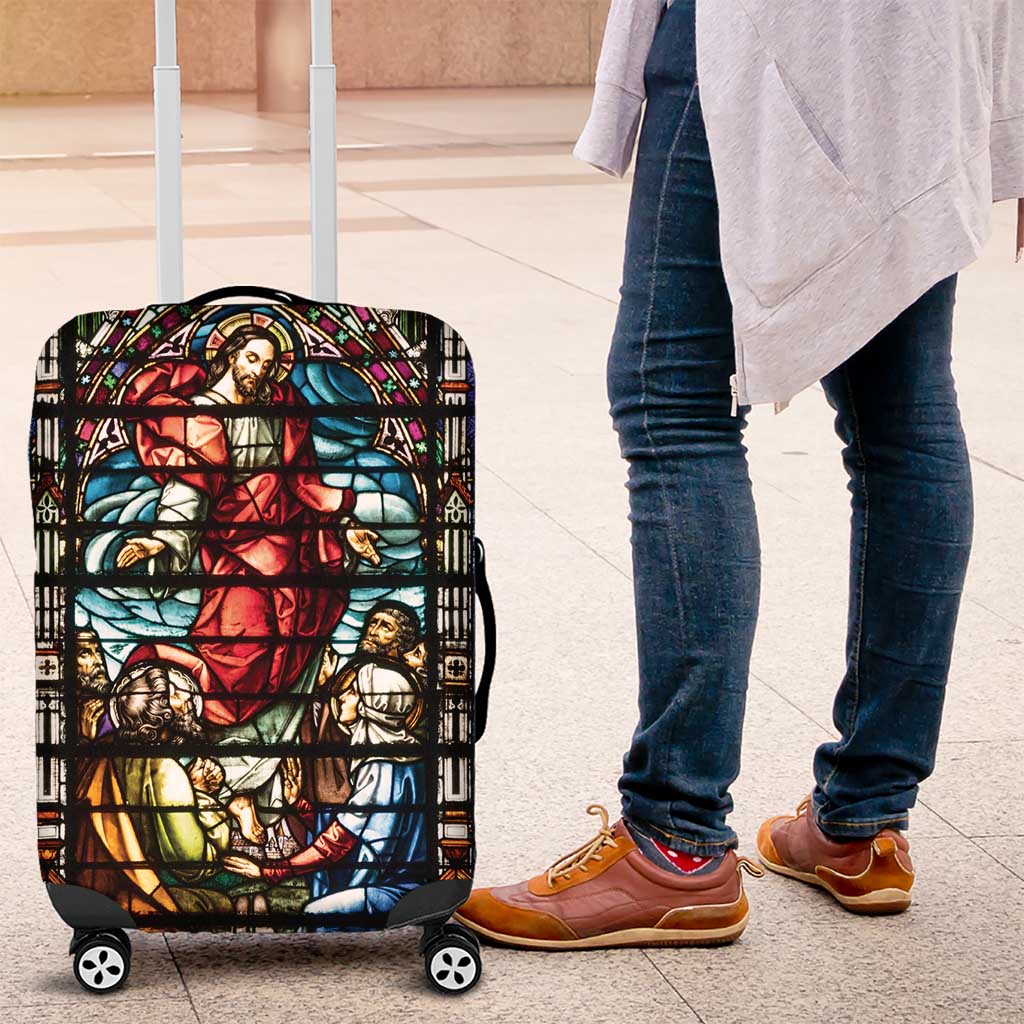 Happy Ascension Day Luggage Cover Faith and Religion Stained Glass Windows