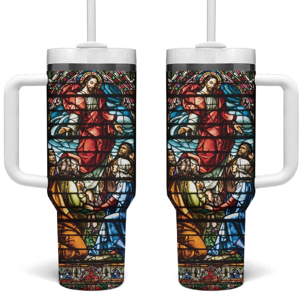 Happy Ascension Day Tumbler With Handle Faith and Religion Stained Glass Windows