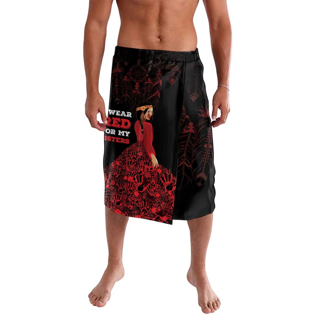 MMIW Native American Red Hand Lavalava I Wear Red For My Sisters