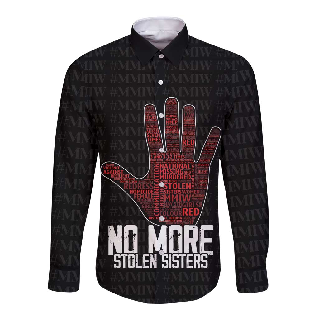 MMIW Awareness Day Long Sleeve Button Shirt No More Stolen Sisters