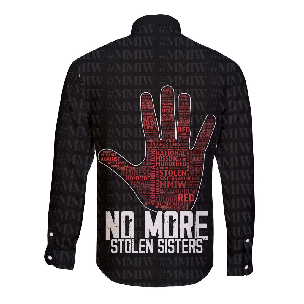 MMIW Awareness Day Long Sleeve Button Shirt No More Stolen Sisters