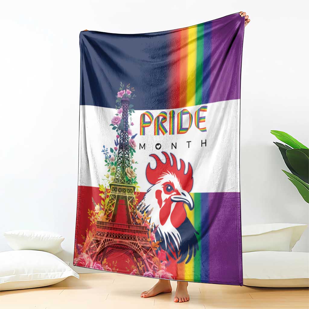 LGBTQ Pride Month Gay Blanket Eiffel Tower Paris Rainbow Flag