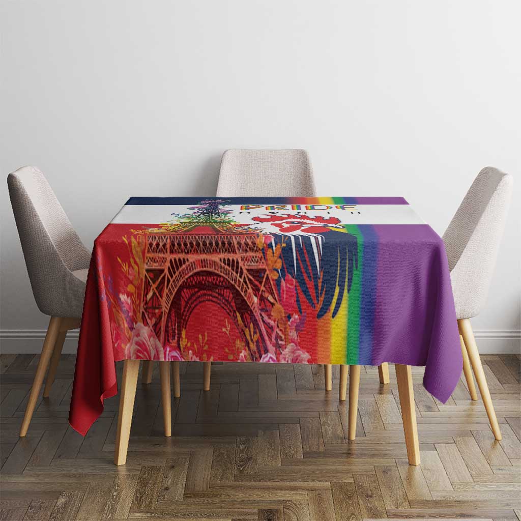 LGBTQ Pride Month Gay Tablecloth Eiffel Tower Paris Rainbow Flag