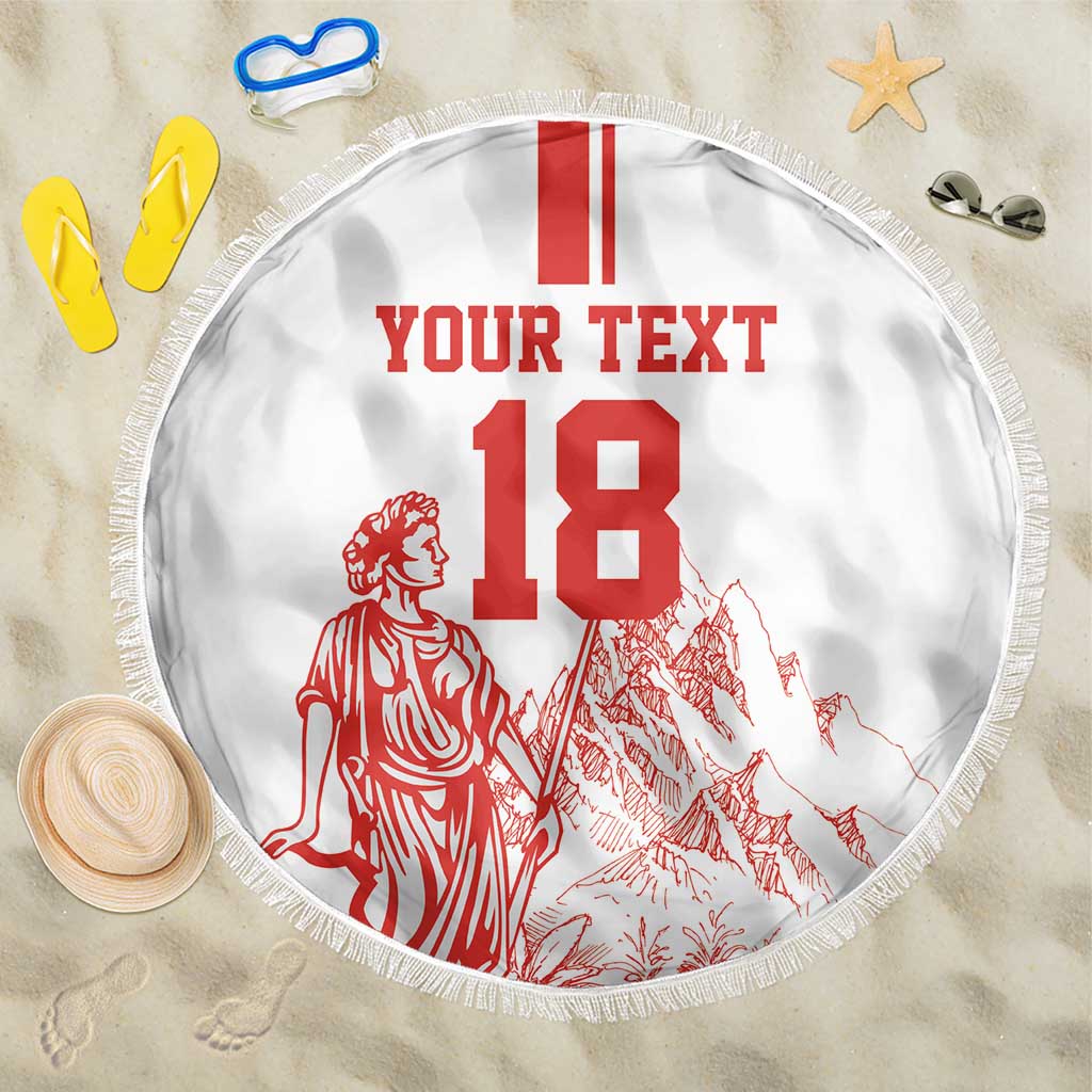 Custom Switzerland Football Beach Blanket Confoederatio Helvetica