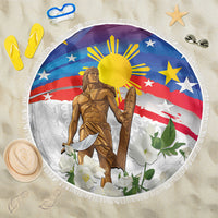 Philippines Flag Day Beach Blanket Lapu-Lapu Warrior Heritage Art