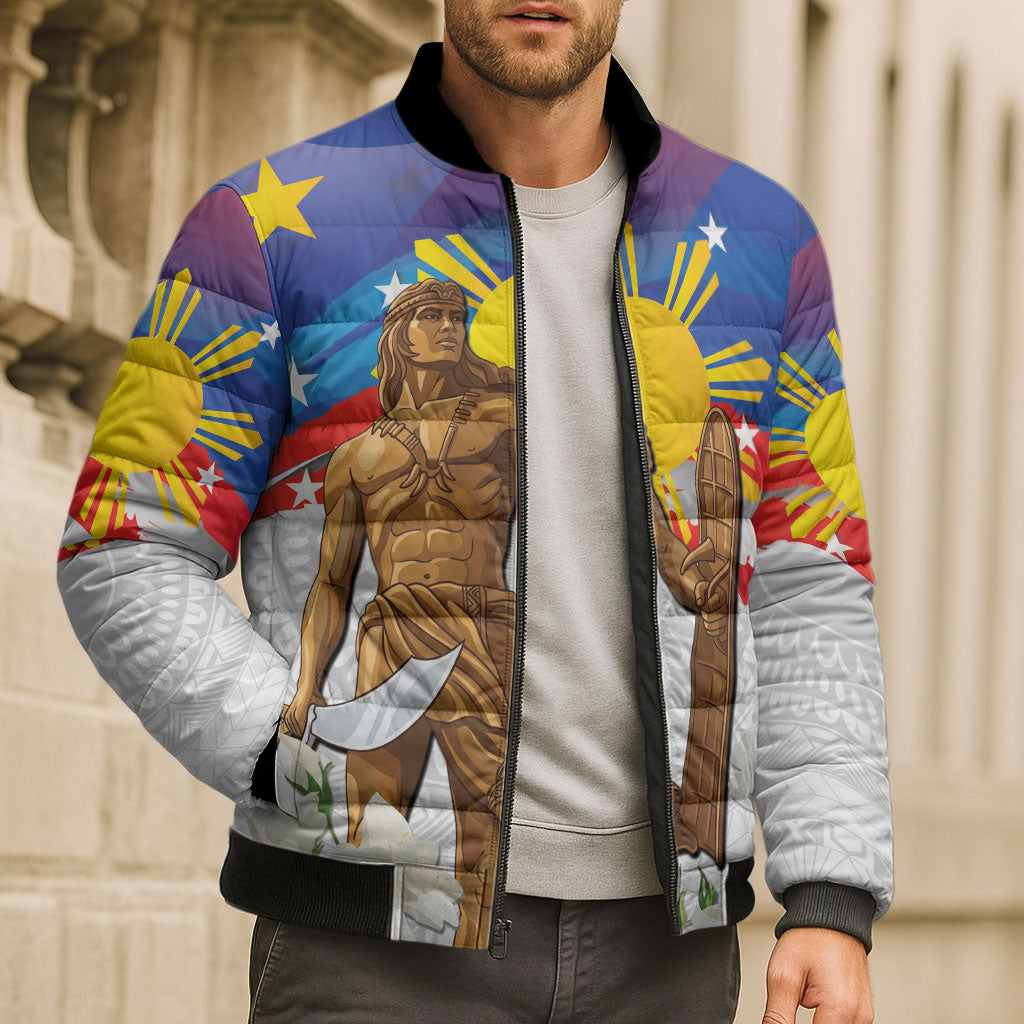 Philippines Flag Day Bomber Puffer Jacket Lapu-Lapu Warrior Heritage Art