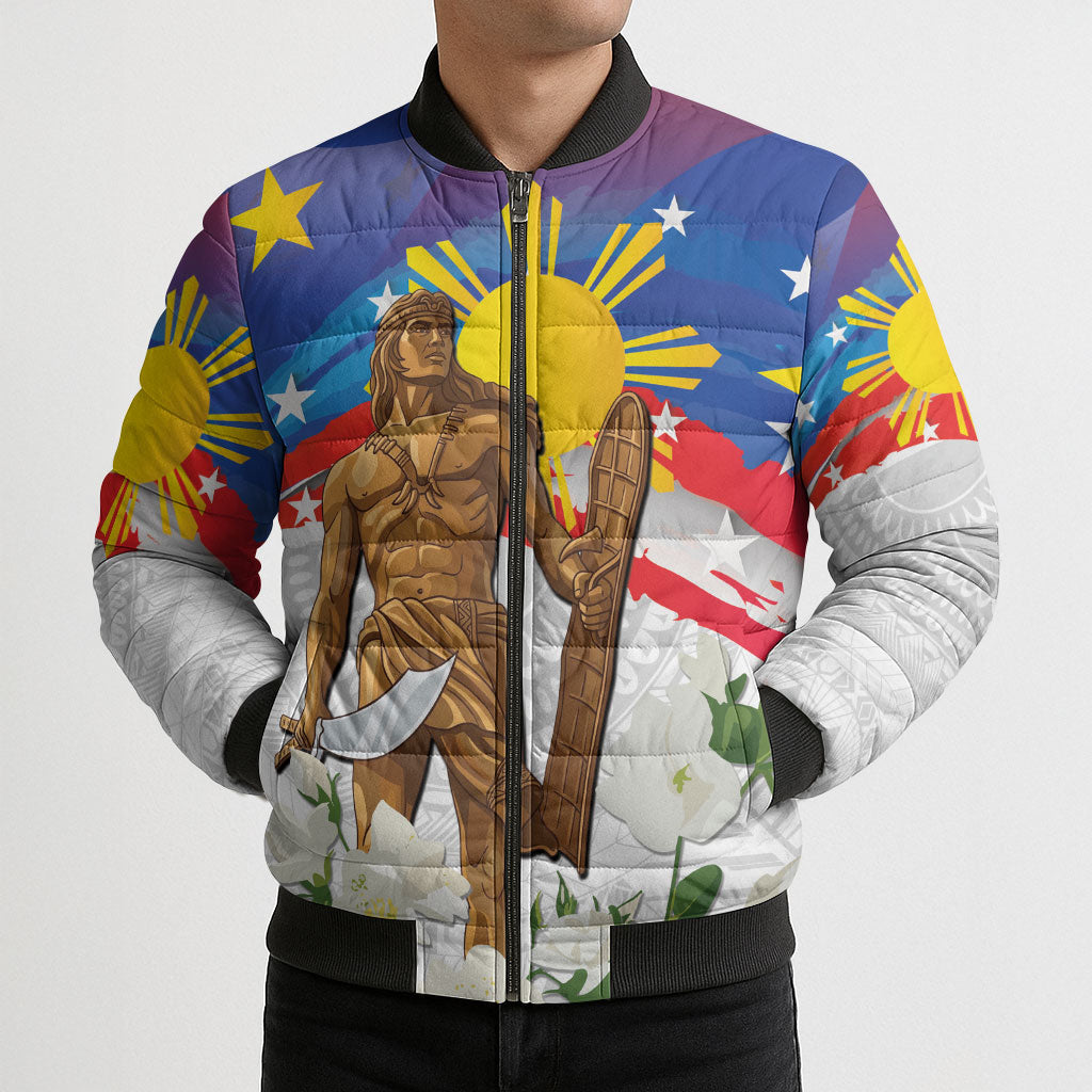 Philippines Flag Day Bomber Puffer Jacket Lapu-Lapu Warrior Heritage Art