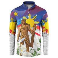 Philippines Flag Day Button Sweatshirt Lapu-Lapu Warrior Heritage Art