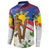 Philippines Flag Day Button Sweatshirt Lapu-Lapu Warrior Heritage Art