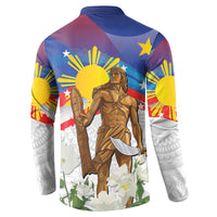 Philippines Flag Day Button Sweatshirt Lapu-Lapu Warrior Heritage Art