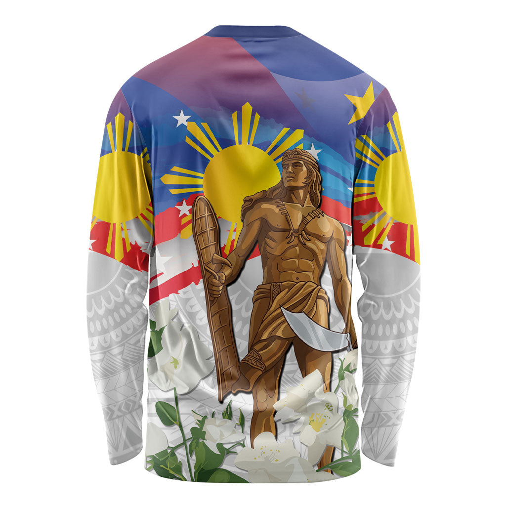 Philippines Flag Day Long Sleeve Shirt Lapu-Lapu Warrior Heritage Art
