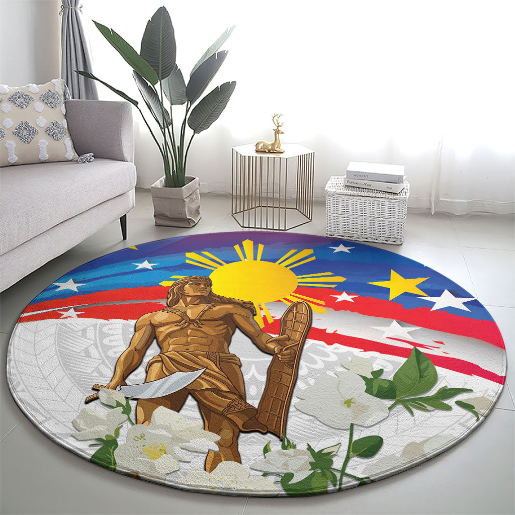 Philippines Flag Day Round Carpet Lapu-Lapu Warrior Heritage Art