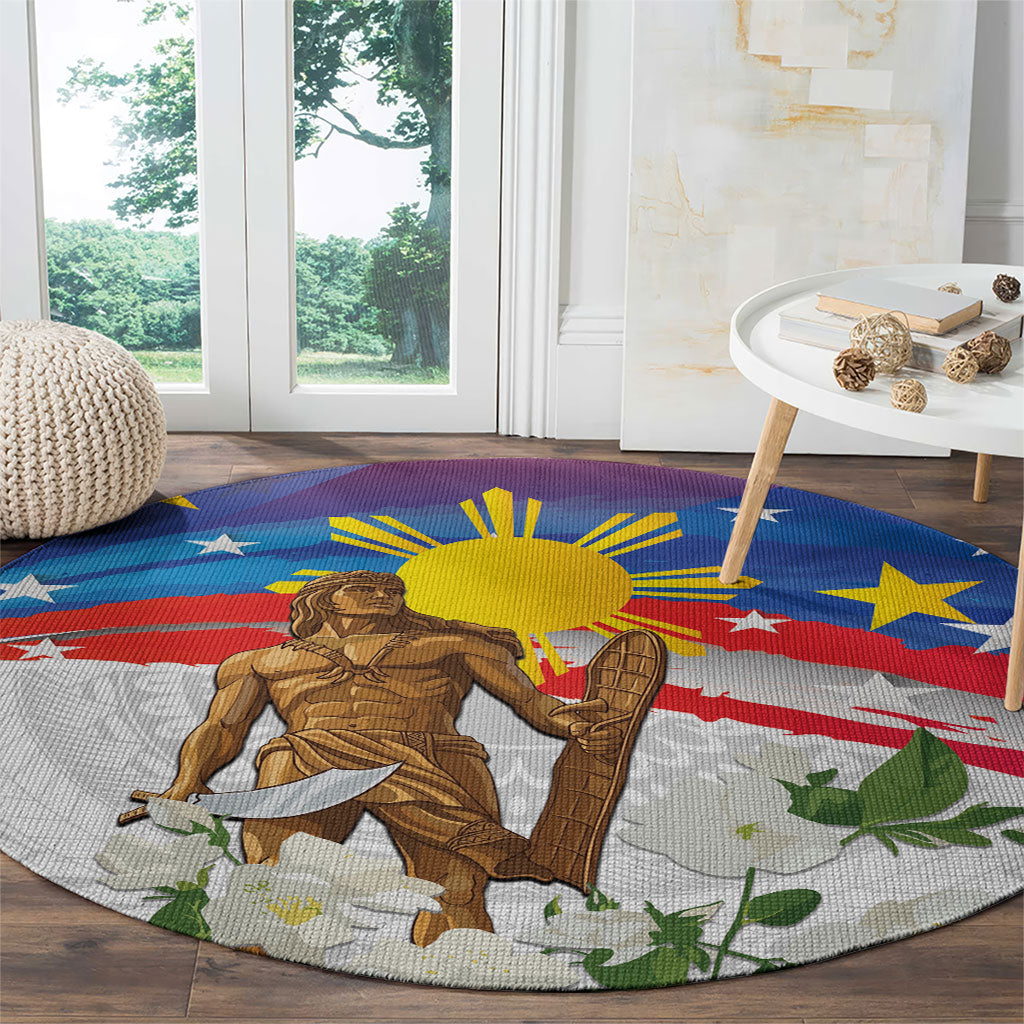 Philippines Flag Day Round Carpet Lapu-Lapu Warrior Heritage Art