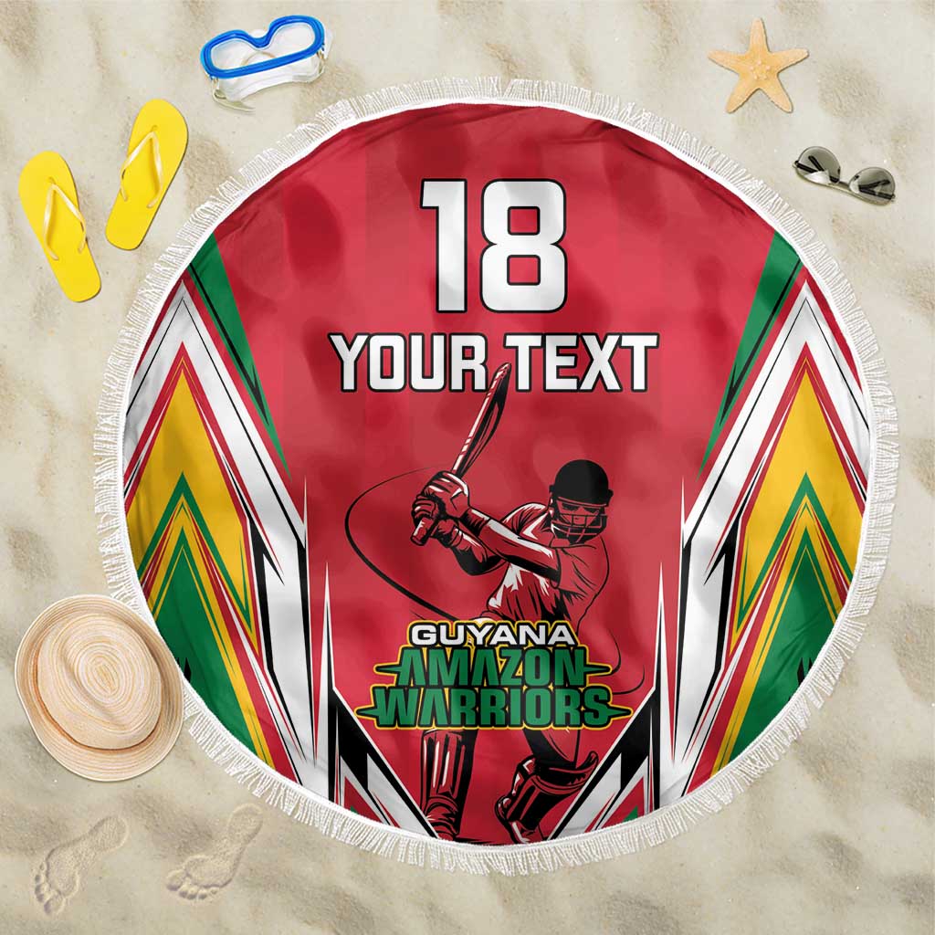 Custom Guyana Cricket Spirit Beach Blanket Amazon Warriors Inspired - Wonder Print Shop