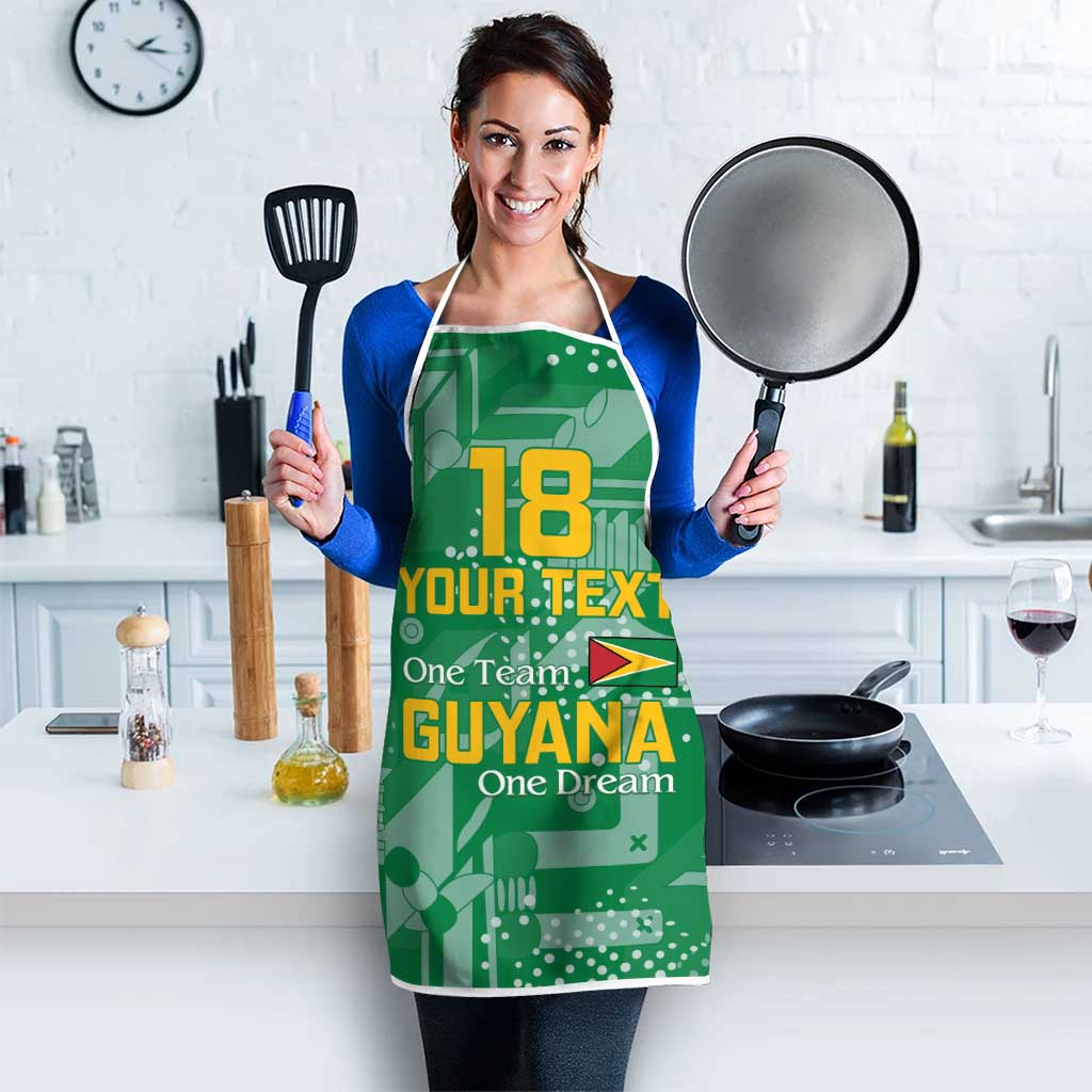 Custom Guyana Football Apron One Team One Game Green Version - Wonder Print Shop