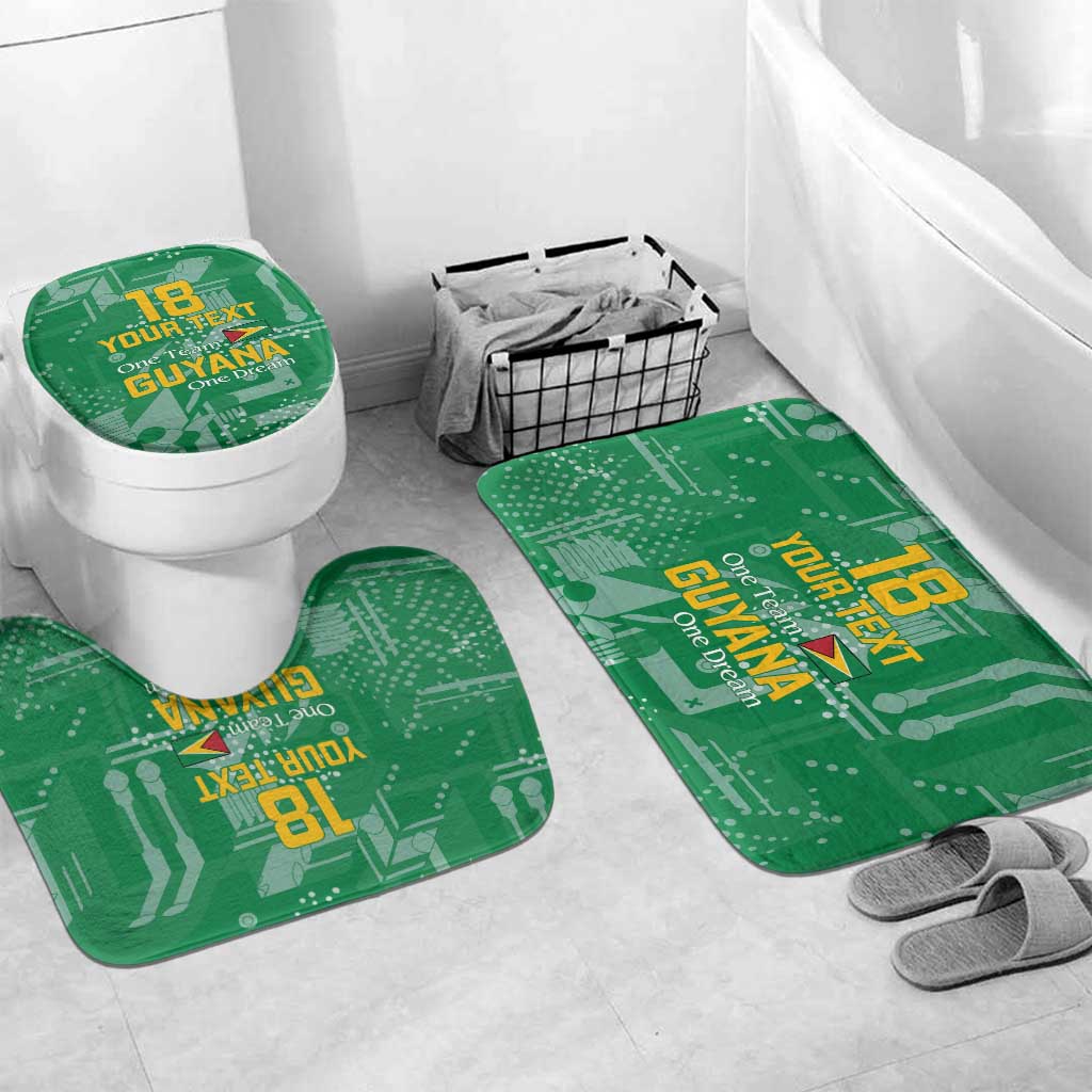 Custom Guyana Football Bathroom Set One Team One Game Green Version - Wonder Print Shop