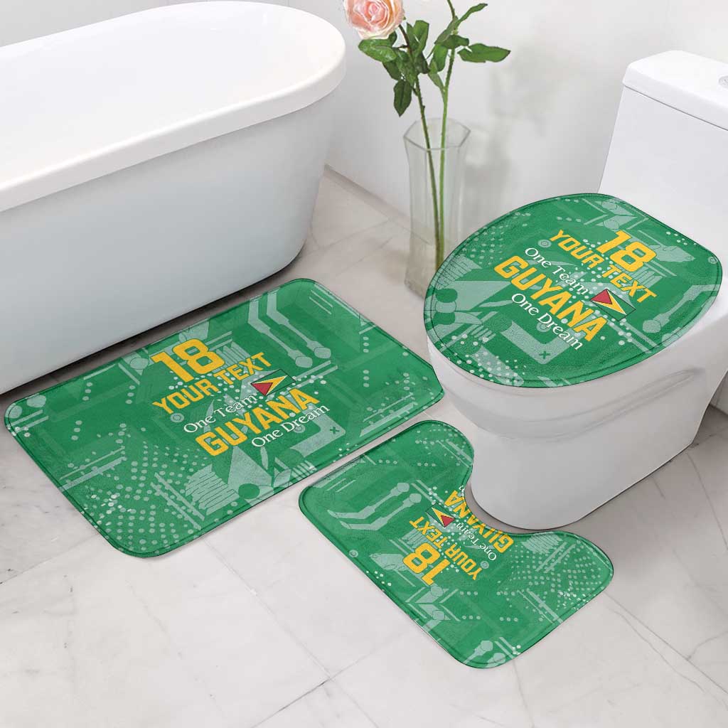 Custom Guyana Football Bathroom Set One Team One Game Green Version - Wonder Print Shop