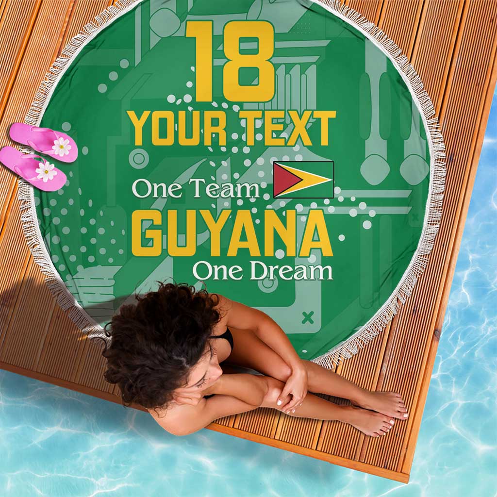 Custom Guyana Football Beach Blanket One Team One Game Green Version - Wonder Print Shop