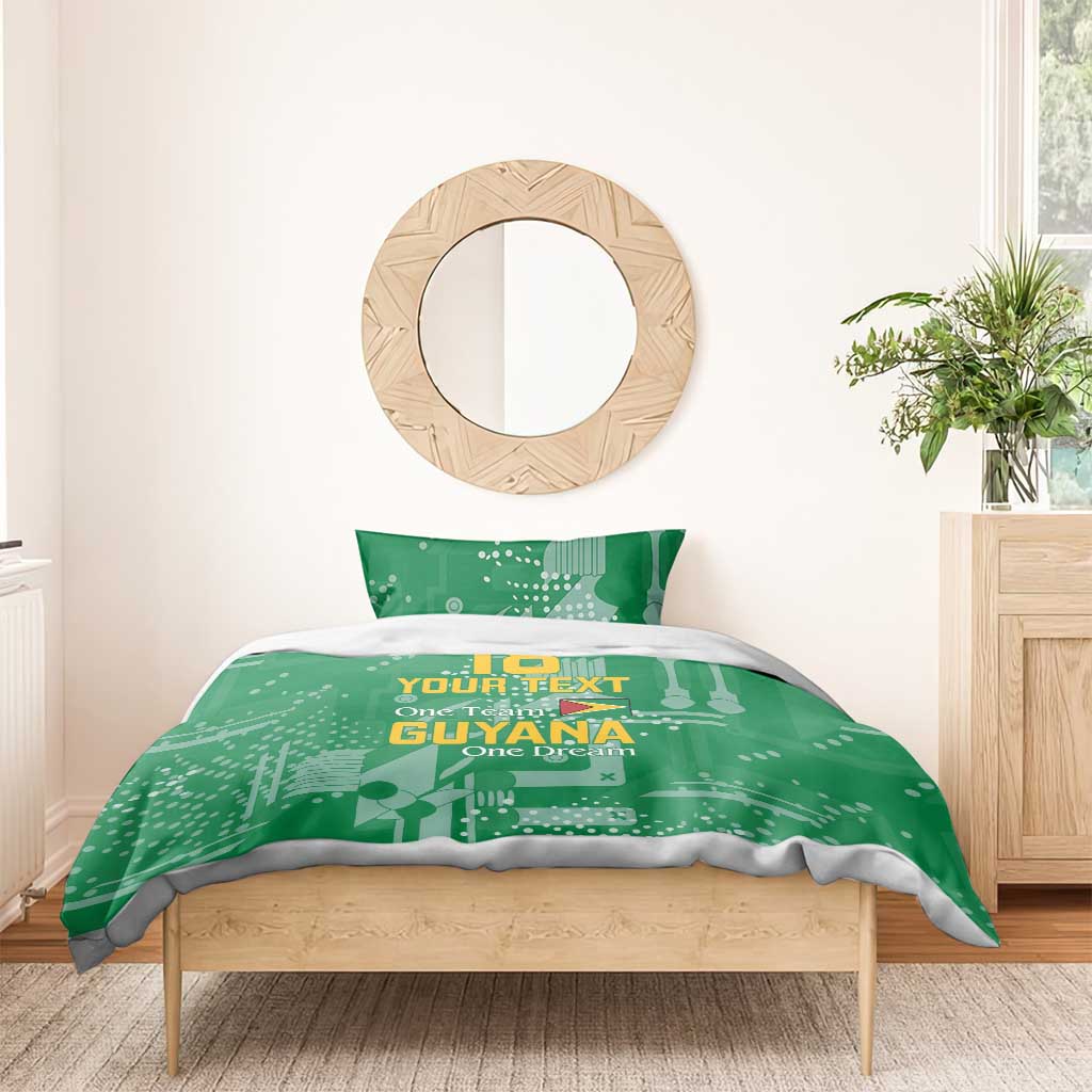 Custom Guyana Football Bedding Set One Team One Game Green Version - Wonder Print Shop