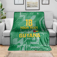 Custom Guyana Football Blanket One Team One Game Green Version - Wonder Print Shop